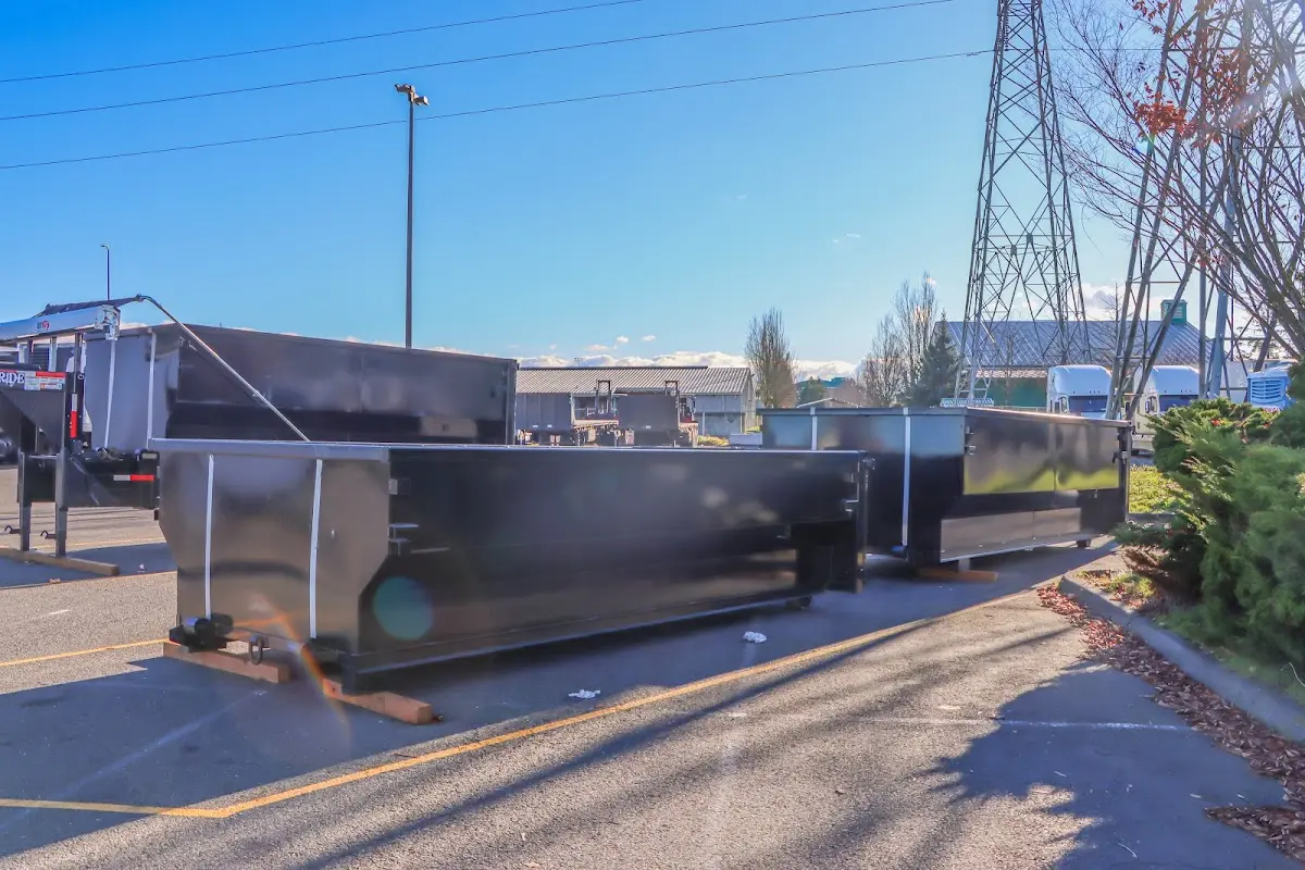 Roll-off dumpster ready for waste disposal at job site for Cleanout Dumpster Rental in Southbury